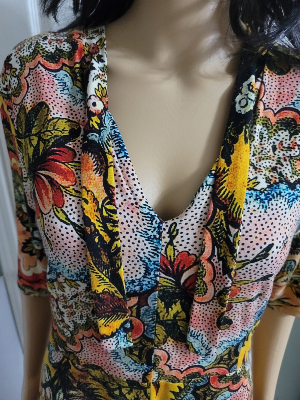Desigual Yellow and Pink Floral Midi Dress - Picture 3 of 14